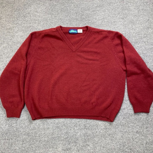 JT Traditions Sweater 3XL Red 100% Lambs wool Pullover Hong Kong Vintage - Picture 1 of 9